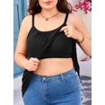 thumbnail image 3 of Charmo Débardeurs à Bretelles Réglables Grande Taille pour Femmes Blouse Plissée Sans Manches avec Soutien-Gorge Intégré,1x-4x, 3 of 7