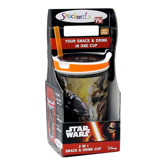 Snackeez Jr Copa 2 en 1 Drinkware Combo Snack & Drink Star Wars 7 Movie Edition Chewbacca