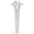 thumbnail image 4 of Unique Moments 1.50 ct Lab Grown Cushion Halo Diamond Engagement Ring Split Shank 10k White Gold, 4 of 7