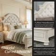 thumbnail image 3 of Roundhill Furniture Nelson French Traditional Tufted Upholstery Bed, Antique White, Queen, 3 of 12