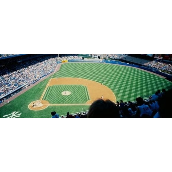 High Angle View of Spectators Watching a Baseball Match Yankee Stadium City New York State USA Poster Print