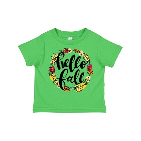 

Inktastic Hello Fall with Leaf Wreath Gift Toddler Boy or Toddler Girl T-Shirt
