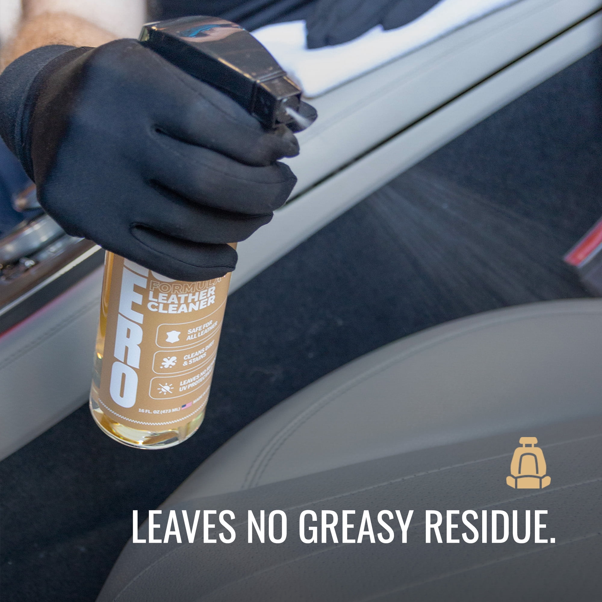ZER06 Leather Cleaner – Automotive Interior Leather Cleaning Spray for Car Seats, Upholstery & Trim – Removes Dirt, Oils & Stains