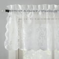 thumbnail image 3 of No. 918 Ariella 2-Piece Floral Lace Sheer Rod Pocket Kitchen Curtains, 58"x36", White, 3 of 5