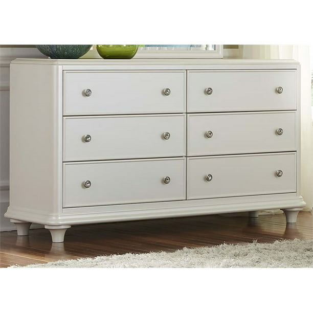 Liberty Furniture Stardust 6 Drawer Dresser In Iridescent White Walmart Com Walmart Com