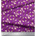 thumbnail image 2 of Soimoi Purple Cotton Duck Fabric Damask Floral Print Fabric by the Yard 44 Inch Wide, 2 of 3