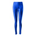 thumbnail image 4 of Womens Shiny Metallic Faux Leather Skinny Leggings, High Waist Stretch Tight Pants for Party Club Royal Blue S, 4 of 6