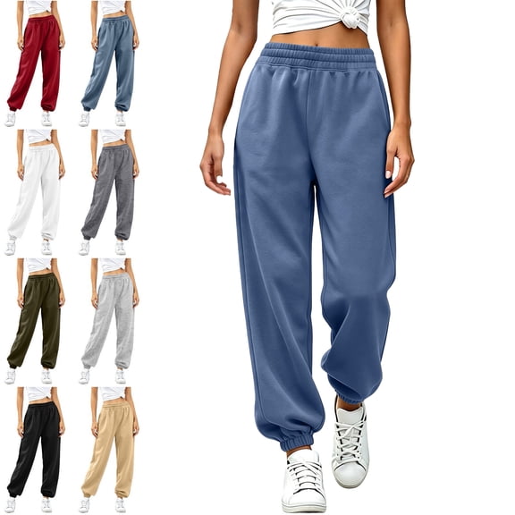 SYwaren Womens Tapered Joggers Loose Casual Drawstring Elastic Waist Athletic Cuffed Sweatpants