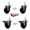 thumbnail image 2 of 3.5 Inch Phenolic 3/8 Inch Threaded Stem Caster Set 2 Brakes SCC, 2 of 2