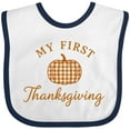 thumbnail image 3 of Inktastic My First Thanksgiving Plaid Pumpkin Boys or Girls Baby Bib, 3 of 4