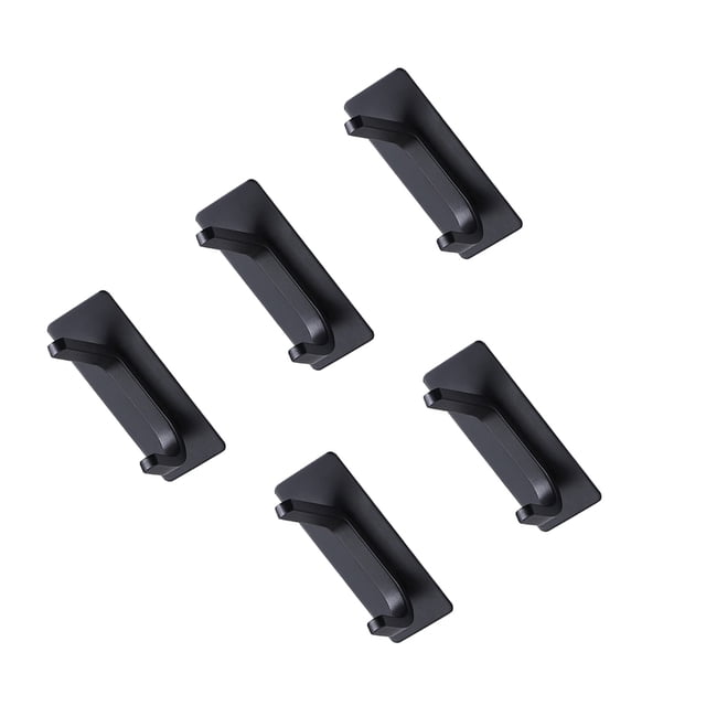 tredstone 5pieces Anticorrosion Crochets de Serviette en Acier Inoxydable - Forte Capacité Portante Cintre Multi Usage Rauque Noir 1Set