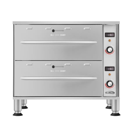 Commercial Free Standing Double Warming Drawers in Stainless-Steel
