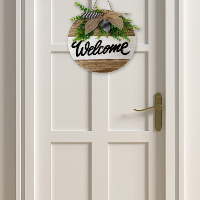 Fiudx Ofertas relámpago del día Letrero de bienvenida para puerta de entrada, decoración de pared, letrero de bienvenida para porche, letrero de bienvenida para exteriores, puerta de entrada, puerta,