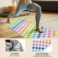thumbnail image 4 of Pastel Color Checkered Pattern Hot Yoga Mat Towel Non Slip for Hot Yoga - Quick-Drying Yoga Mat Cover with 4 Corner Pockets with Travel Bag - Hot Yoga Towel Non Slip 74"x26", 4 of 6