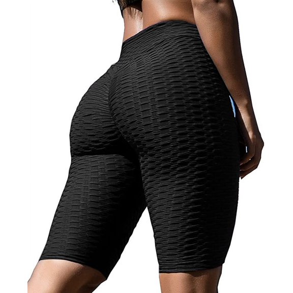 Pinkletic Biker Shorts for Women High Waist - Breathable, Stretchy, Non-See Through, Anti-Cellulite Casual Bermuda. Stretch Leggings for Biking, Yoga, Running and Workout - Black XS