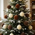 thumbnail image 5 of Christmas Ornaments Balls Flocked Christmas Tree 15PCS Plastic Balls Xmas Hanging Ornaments Decoration, 5 of 7