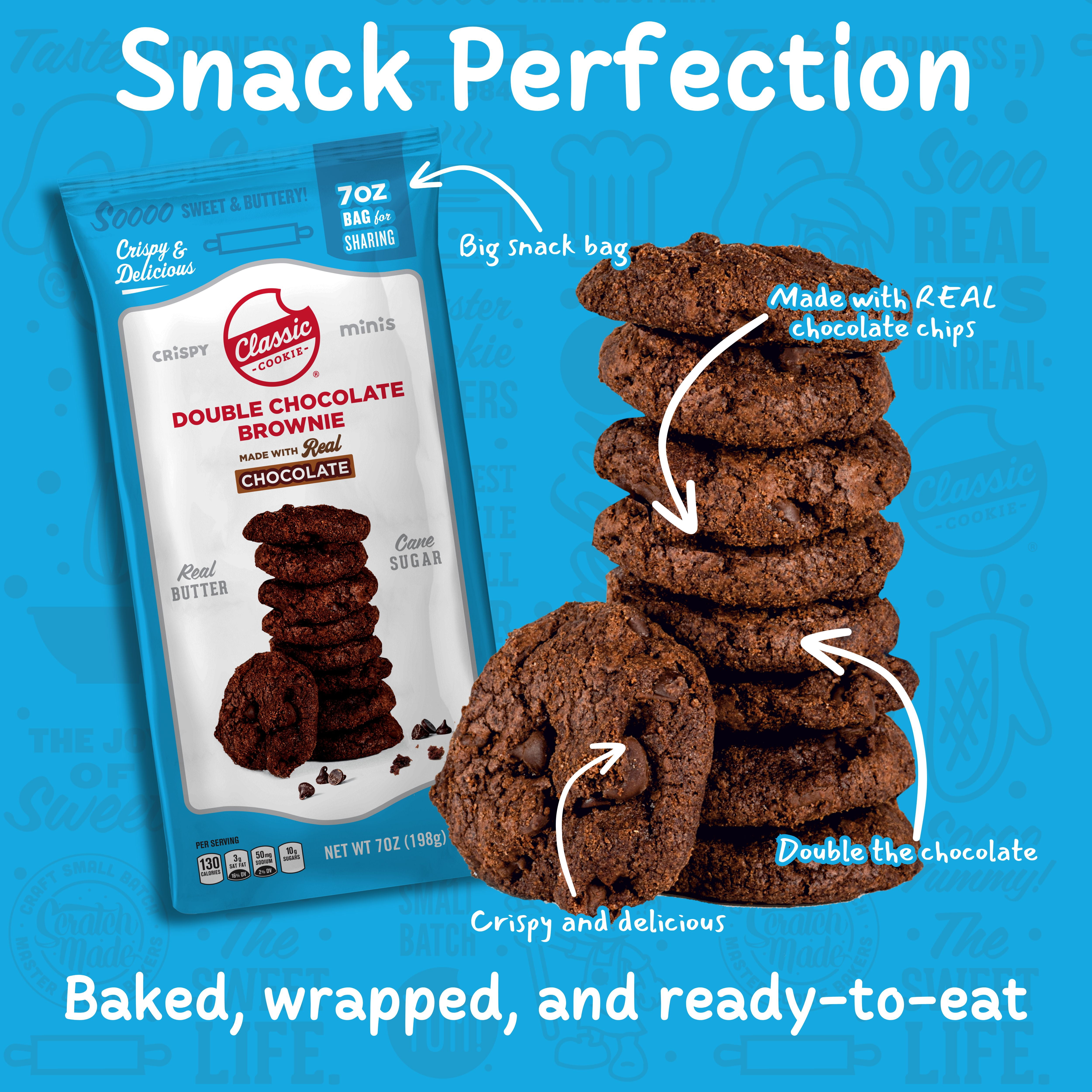 Classic Cookie, Crispy Mini Cookies, Double Chocolate Brownie 7oz, 2 Bags