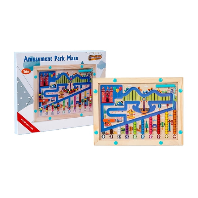 B Racing Theme Magnetic Pen Maze Toy For Kids, Control Pen Game Educational Tool For Focus And Learning
