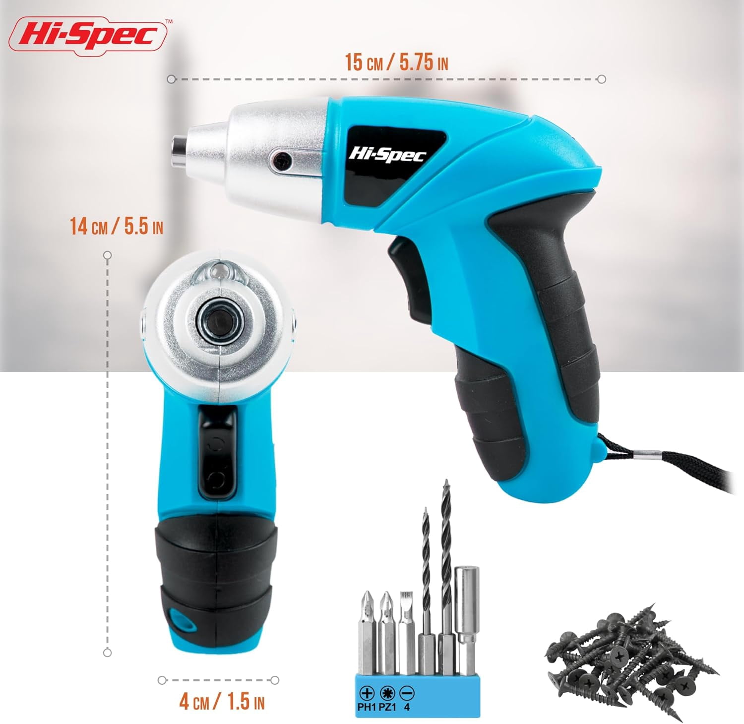 General Small Electric Screwdriver, Mini Drill Set, Rechargeable 3.6V Cordless Screwdriver with 26 Driver Bits, Power Tool for Small Projects & Home Use, Blue