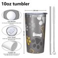 thumbnail image 4 of Dog Paw and Bone 10oz Tumblers Stainless Steel Tumbler with Lid and Straw,Vacuum Insulated Double Wall Travel Tumbler Cups with Cleaning Brush for Coffee, Tea, 4 of 4