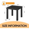 thumbnail image 2 of End Table, Small Square Side Table, Modern Coffee Table Wooden Desk for Living Room Bedroom, Indoor Outdoor Minimalist Style Work Table, 19.7in, Black, 2 of 5