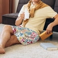 thumbnail image 3 of Wukai Trendy Floral Design Men’s Short Pajama Pants With Pockets Soft Sleep Pj Shorts for Men-XX-Large, 3 of 6