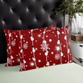 thumbnail image 4 of Christmas Snowman Red Throw Pillow Cover, Xmas Snowflakes Lines Rectangle Decorative Pillow Case Protector Soft Cushion Cover Lumbar Pillowcase for Couch Sofa Bedroom Car Chair Decor 20x30 Inch, 4 of 8