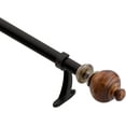 thumbnail image 4 of Deco Window 72 to 144 inches Adjustable Curtain Rod for Windows with Natural Wood Finials (1'' Diameter, Brown Matte), 4 of 9