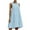 Blue, variant on WIZUTIZ Casual Summer Dresses for Women Trendy Skinny Fit High Rise Swing Pleated Solid Beach Dress Short Sleeve Round Neck Pleated Dress for Ladies Knee-Length Thin Dress Green