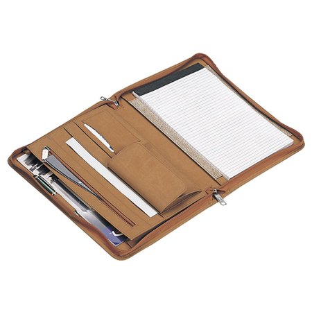 TAN ZIP AROUND BUSINESS PADFOLIO