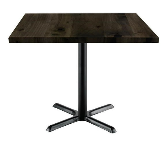 KFI Studios Urban Loft 3.5' Square Dining Table, Barnwood, X Base