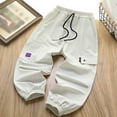 thumbnail image 2 of RMGVDSD Boys Cargo Joggers Pants Children's Summer Lightweight Cargo Pants For Boys Loose Drawstring Elastic Waist Cargo Trousers 4-5 Years/White, 2 of 4