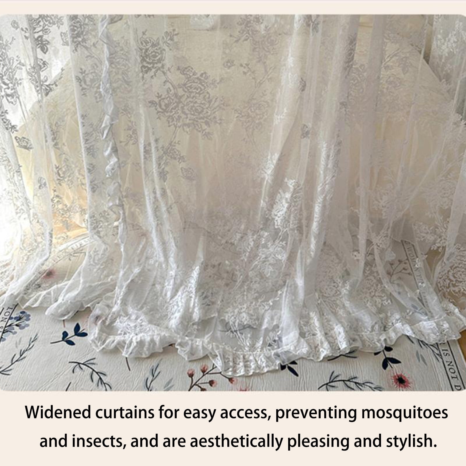 Mosquito net canopy bed, 4 corner posts bed canopy bed curtain, bedroom decoration accessories for girls adults