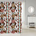 thumbnail image 2 of Manfei Bohemian Aztec Shower Curtain 72Wx84L,Rustic Cow Print Bathroom Shower Curtain,Red Teal Brown, 2 of 6