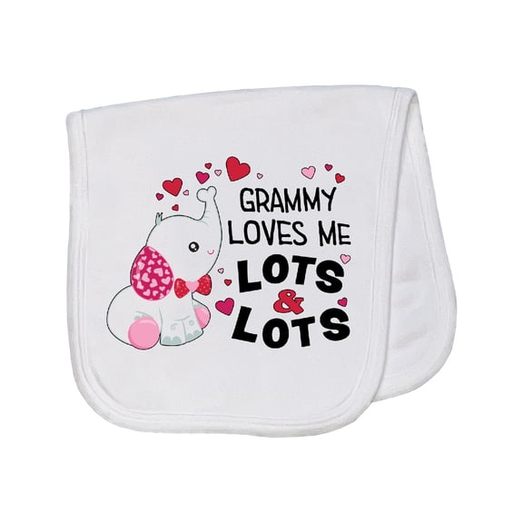 Inktastic Grammy Loves Me Lots and Lots Cute Elephant Baby Burp Cloth