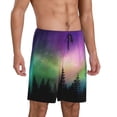 thumbnail image 2 of Pofeuu Northern Lights Print Men's Soft Woven Elastic Waistband Sleep Pajama Short-XX-Large, 2 of 6