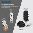 thumbnail image 4 of ELEGRP 15 Amp 125V Residential Grade Self Grounding Tamper Resistant Duplex Outlet, without Wall Plate, Matt White (10-Pack), 4 of 8