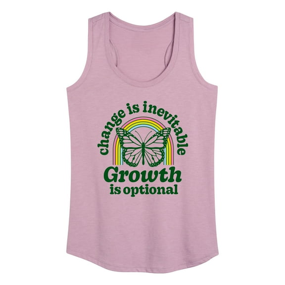 Instant Message - Change Inevitable Growth Optional - Women's Racerback Tank Top