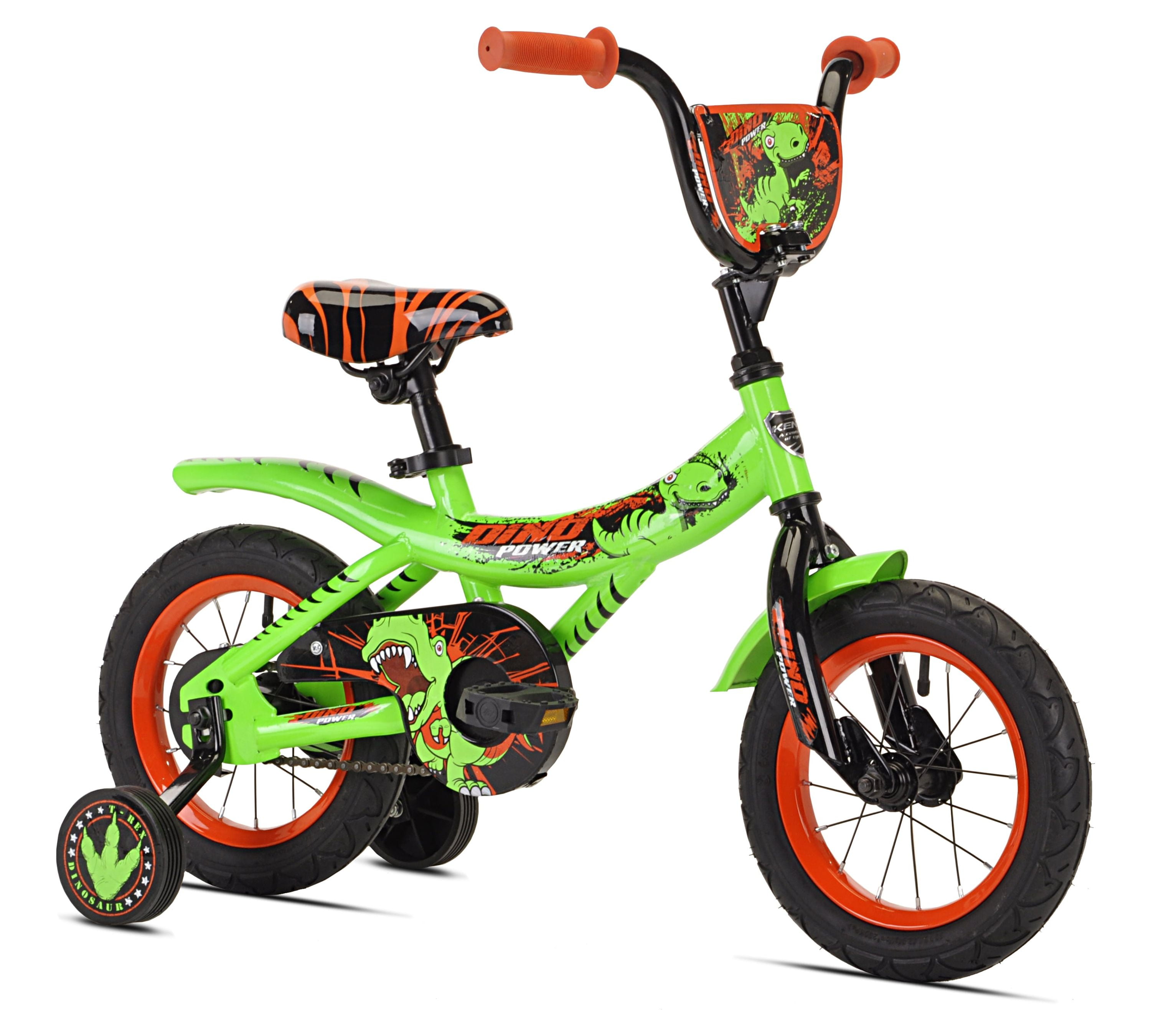 Jurassic World 12 inch Dino Enthusiast Boy s Bicycle with Removable Training Wheels Steel Frame Green and Orange Walmart