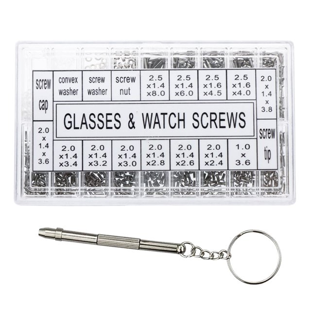 Speravity 1000 unids/set tornillo de anteojos con caja de almacenamiento gafas de lectura portátiles teléfono reloj destornillador Kit de Artesanía