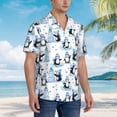 thumbnail image 3 of Fotbe Playful Penguins and Snowmen Camisa Hawaiana para Hombre Unisex – Camisa Casual de Verano con Botones de Manga Corta de Algodón y Lino,3X-Large, 3 of 7