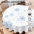 thumbnail image 2 of Table Cloth Snowflakes Round Tablecloth 60 inch Winter Blue Snow Splash Crystal Elegant Ice Spot Tablecloths for Round Tables Small Round Tablecloth Table Cover for Outdoor, 2 of 6