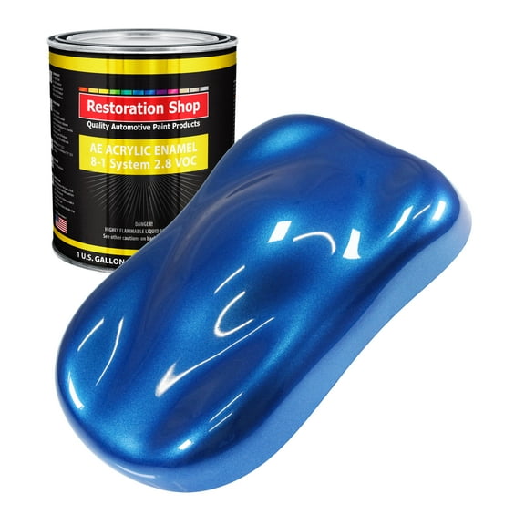 Restoration Shop Burn Out Blue Metallic Acrylic Enamel Auto Paint - Gallon Paint Color Only - Single Stage High Gloss
