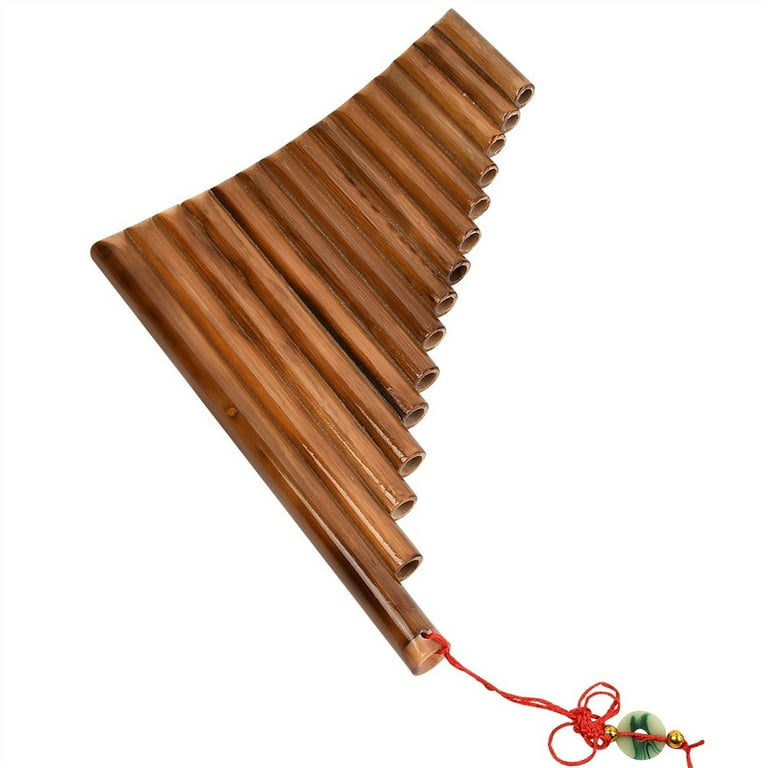 Bamboo Pan Flute in Green with Pipes of Different Notes