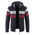 thumbnail image 1 of Mens Casual Hooded Jacket Winter Warm Fleece Coat Outwear, 1 of 2
