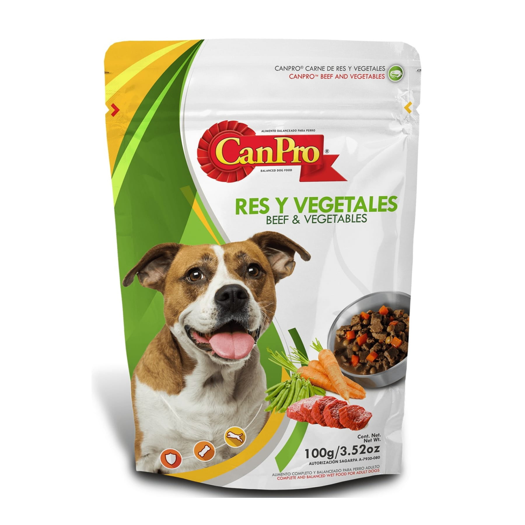 Alimento Húmedo CanPro Pouch Res y Vegetales 100 gr 20 Piezas | Walmart ...