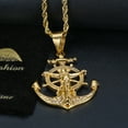 thumbnail image 4 of NEGS 18K Gold Plated Lord Jesus with Nautical Anchor Pendant 24'' Chain Stainless Steel Christian Necklace for Men Women, 4 of 7