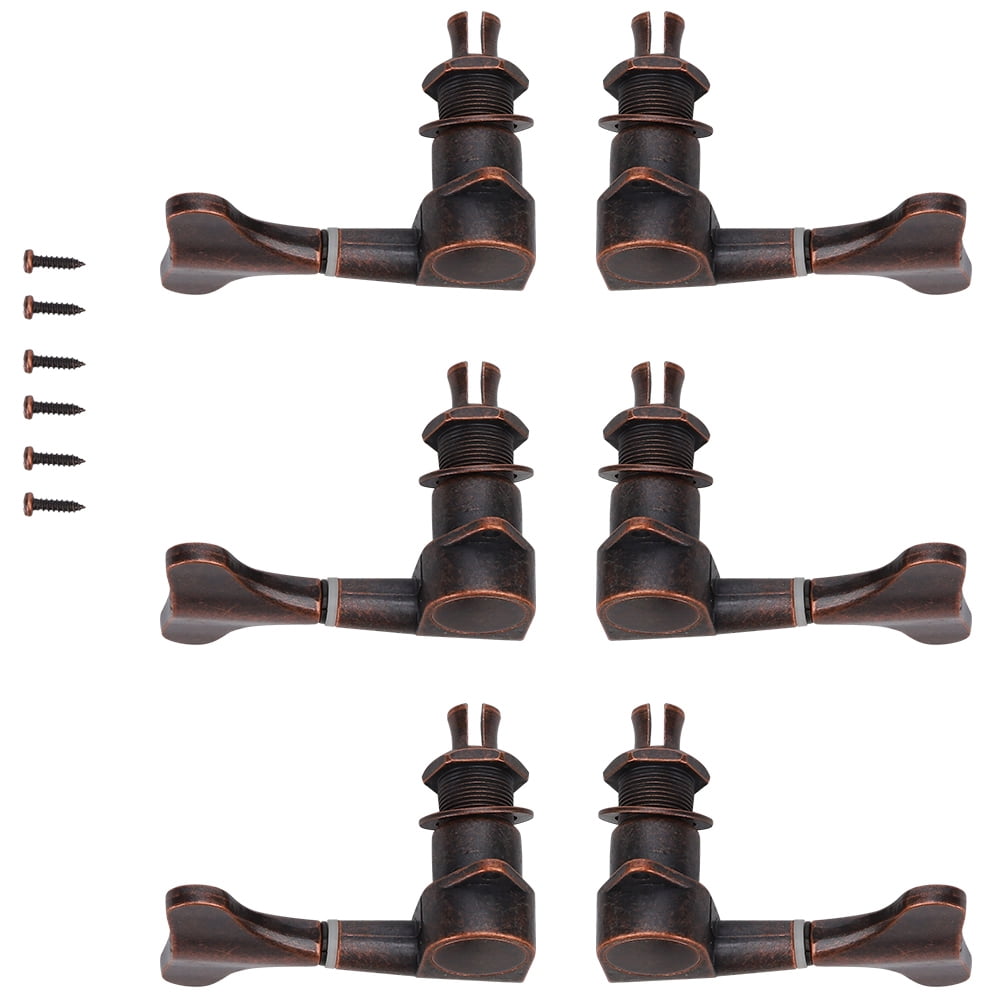 3L3R Bass Tuning Key Pegs Red Copper Enclosed Type FishtaiL Shaped String Tuners Parts