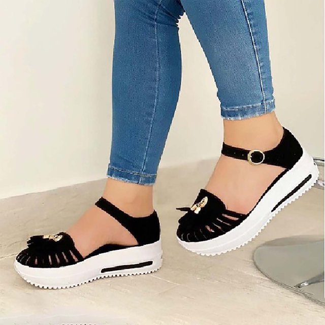 Verano nuevas sandalias de mujer de color sólido hueco sandalias de mujer de gran tamaño Wmkox8yii shjk3812
