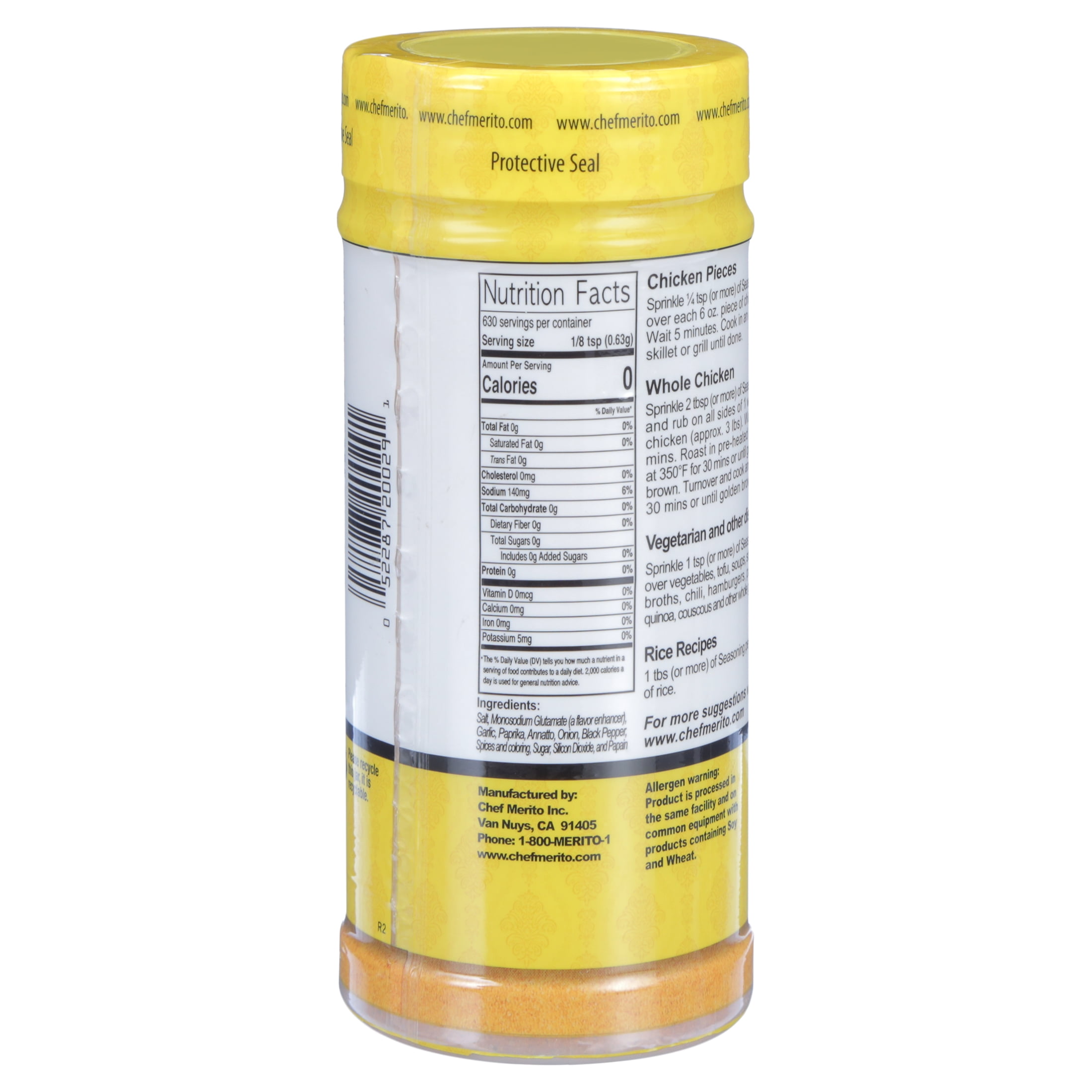 (6 pack) Chef Merito Chicken Seasoning, 14 oz
